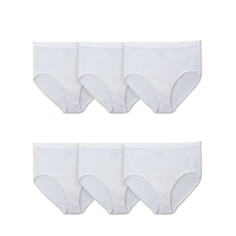 Fit for Me by Fruit of the Loom Women's Plus Size Cotton Brief Underwear, 6-Pack